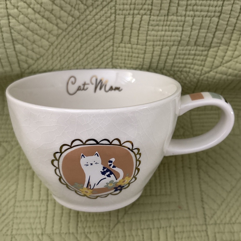 Threshold XL Cat Mom Mug Cup Coffee Tea Wide Mouth Handle Stoneware 16 oz Gifts